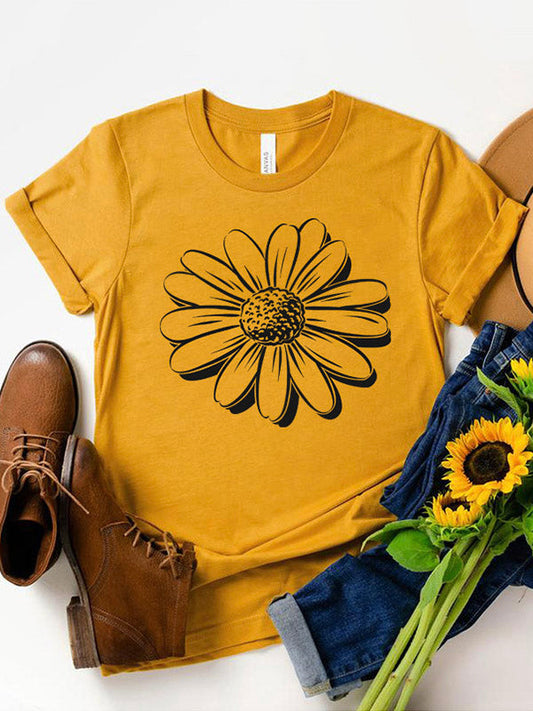 Sunflower Petals Graphic Print Tee