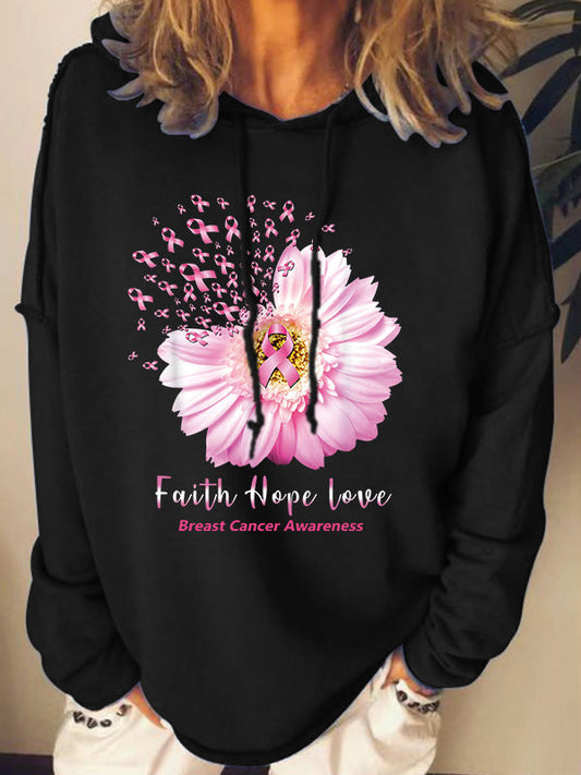 Faith Hope Love Breast Cancer Awareness Hoodie